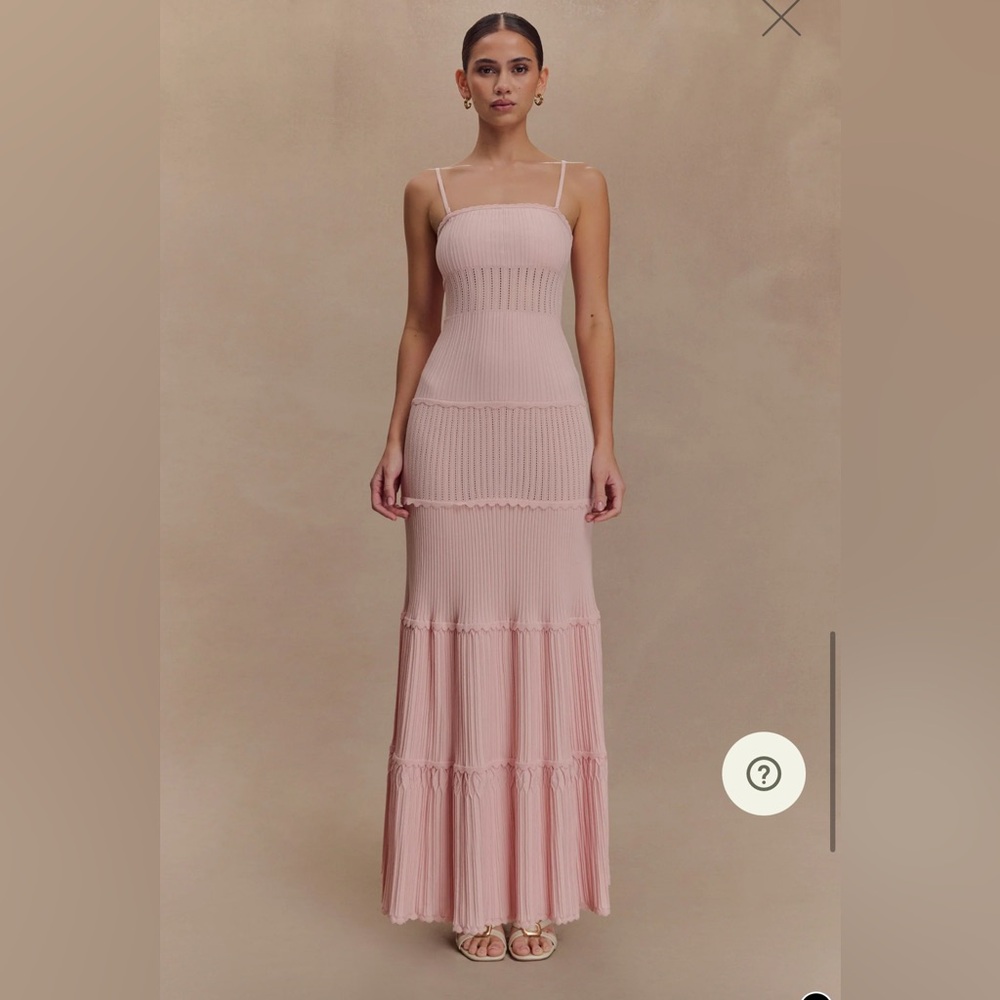 Meshki Finley Pointelle Knit Maxi Dress - Baby Pink